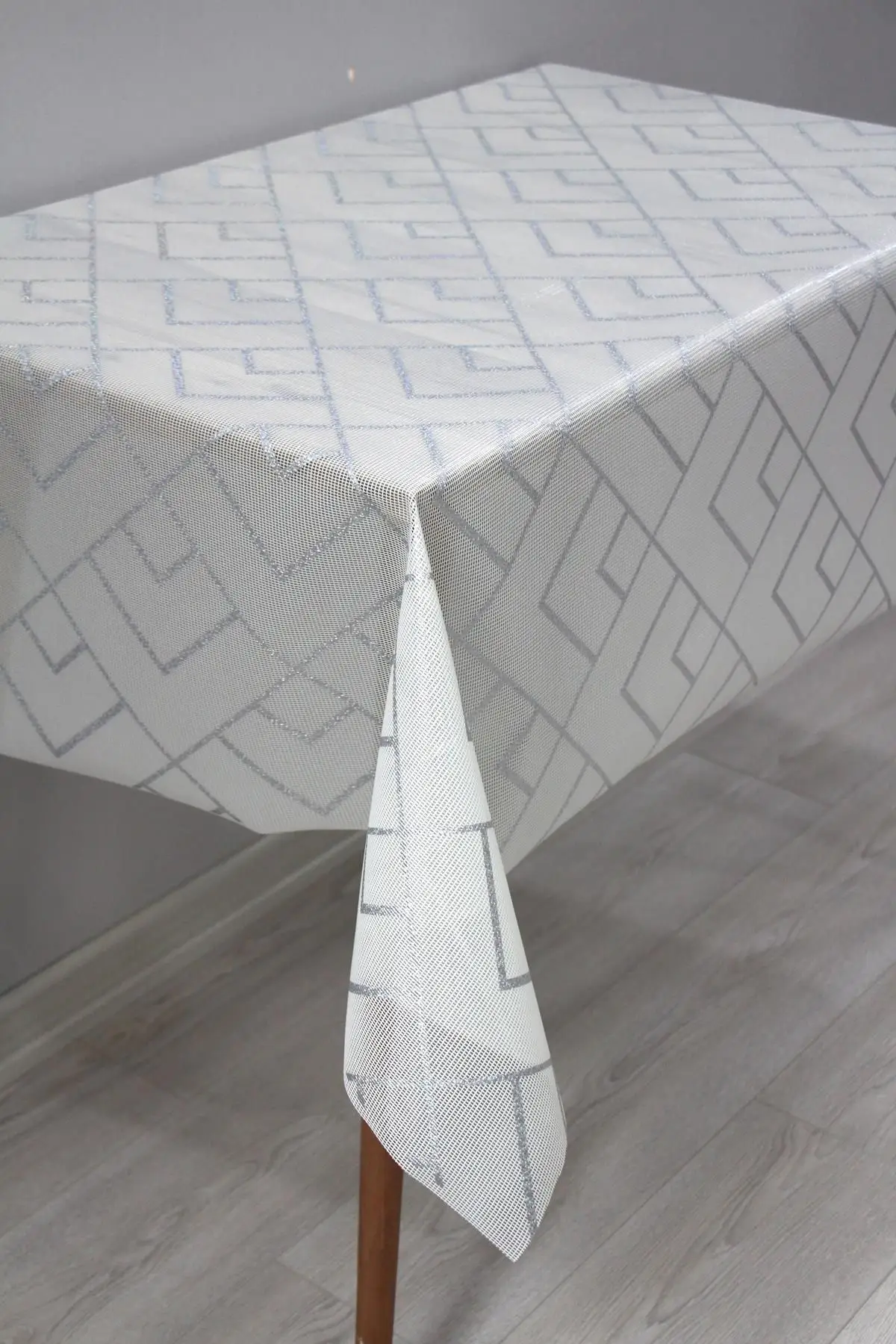 Kaydırmaz Pvc Silinebilir Muşamba Masa Örtüsü 02-GRİÇİZGİ - Gri
